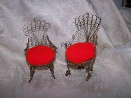 quilled pin cushion chair rocking chair fuzzy red gold pin cushions quilling dolls tin can art