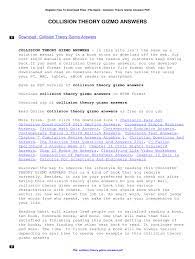 A basic principal of collision theory is that, in order to react, molecules must collide. Collision Theory Gizmo Answers Fill Online Printable Fillable Blank Pdffiller