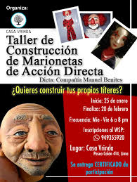De Títeres ... en Perú: Taller de Construcción de Marionetas de Acción  Directa con Manu Benites