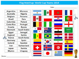 world cup 2018 country flags matchup sheet starter activity