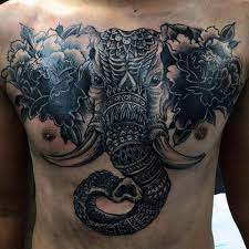 Awesome Full Chest Elephant Tattoo For Men Elephant Tattoos Elephant Tattoo Design Tattoos For Guys