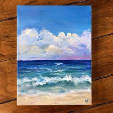 40 Simple And Easy Landscape Painting Ideas For Beginners Ocean Painting Landscape Paintings Acrylic Easy Landscape Paintings