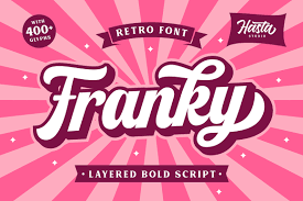 But high quality free font downloads to help, we've created an epic collection of 60 free retro and vintage fonts for designers. Franky Retro Script In Fonts On Yellow Images Creative Store