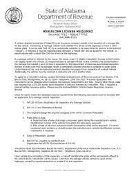 When completing an alabama car title application, car owners must provide the designated agent with information such as the following: Rebuilder License Required Alabama Department Of Revenue