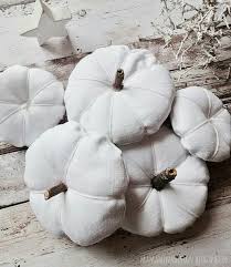 Diy Herbstdeko Ganz In Weiss Stoffkurbisse Herbstdeko Herbst Kurbisse