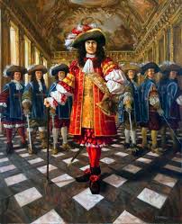 King Louis Xiv Of France With His Musketeers Bodyguards European Costumes Louis Xiv Historical Costume