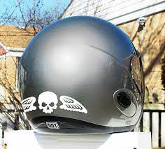 Little Skull With Wings Hyper Reflective Decal Motorcycle Helmet Safety Sticker Set Reflective Decals Helmet Stickers Motorcycle Helmet Decals