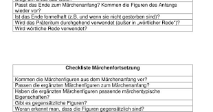 Checkliste Marchenfortsetzung Unterrichtsmaterial Im Fach Deutsch In 2020 Checkliste Unterrichtsmaterial Unterrichtsvorbereitung