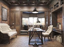 Vintage Office For A Private Residence Denis Krasikov Rustic Home Offices Vintage Home Offices Vintage Office Design