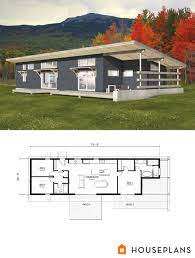 Modern Style House Plan 3 Beds 2 Baths 1356 Sq Ft Plan 497 57 Modern Style House Plans Modern House Plans Small House Plans