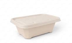 750ml MaxEdge Rectangular Bagasse Container With Lid