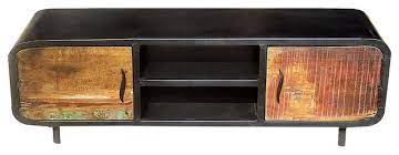 Specialists in modern tv stands, manhattan comfort have created a vanderbilt tv stand that makes for a nice wooden feature in the room, providing a bit of storage space and a wall panel for the tv. 1950 S Retro Reclaimed Wood Iron Media Cabinet Tv Stand Industrial Entertainment Centers And Tv Stands By Sierra Living Concepts Houzz