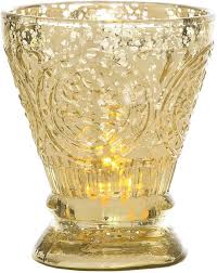 Fortunately i've figured out a way to make my own version for very little money and i can have as many as i want. Vintage Mercury Glass Candle Holder 4 Rosemary Design Gold For Use With Tea Lights