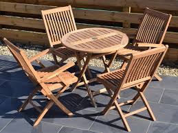 Whatever the area the best garden tool sets make gardening much more enjoyable. 4 Seater Small Round Folding Teak Set With Folding Chairs Armchairs Patio Garden Furniture