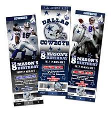 Dallas Cowboys Birthday Party Invitations Ticket Nfl Digital File Custom Personalized Foo Dallas Cowboys Birthday Cowboy Invitations Birthday Cowboy Birthday