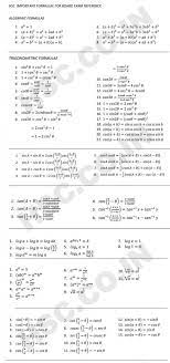 Hsc Board Important Formulas Hsc Higher Secondary Education Website Math Formula Sheet Math Formula Chart Studying Math