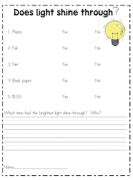 What The Teacher Wants Science Experiments For Elementary Light Science Science Worksheets Elementary Science