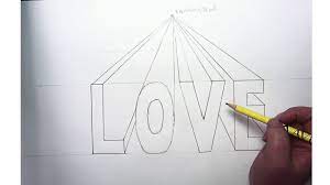 One Point Perspective 3D Word Drawing - Youtube