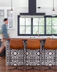 Modern Kitchen With Contemporary Concrete Tile Island White Herringbone Backsplash And Black Window F Home Decor Mediterranean Home Decor Diy Kitchen Remodel