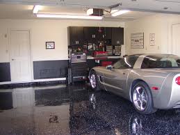 Garage Black Metalic Floor Epoxy Coating Garage With Grey Car Black Tools Cabinet Garage White Wall Black Stripe Wh Garage Floor Epoxy Epoxy Floor Garage Floor