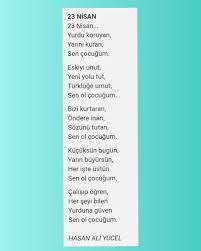 Bu kocaman dünyada ülke sayısı çoktur. 23 Nisan Siirleri Siir Nisan Okul