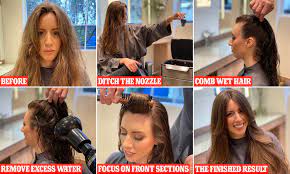 Blow dry your hair from at least 8 inches (20cm) away. Expert Gives Tips To Quickly Recreate A Professional Blow Dry At Home Without Damaging Your Hair Daily Mail Online
