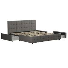 elizabeth tufted upholstered low profile storage platform bed in 2021 upholstered beds bed designs with storage platform bed