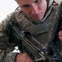 Staff Sgt. Carlos Eggins who serves as a security