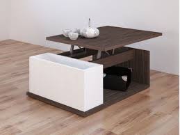 table basse aldana plateau relevable bois mdf wenge et blanc meja kopi meja kopi