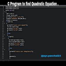 C Program To Find Quadratic Equation Cprograms Informationtechnology Computer Programming Quadratics C Programming Tutorials