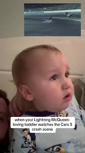 Kid Watching Lightning Mcqueen Crash