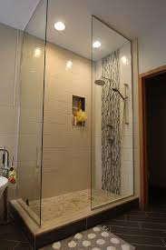 My husband suggested the vertical band up the center of the long w. Vertical Accent Shower Stripe