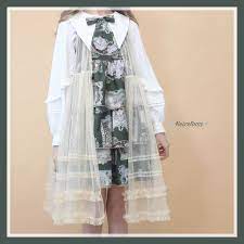 南十字原创纱纱罩裙透明点点纱秋内搭lolita纯色罩衫现货 淘宝网 tops kimono top fashion
