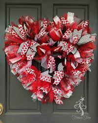 Basic Red Valentine Wreath 2016 Valentine Mesh Wreaths Valentine Wreath Diy Valentine Decorations