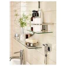 Open shelving can provide an airier atmosphere, but it also requires maintenance and organization as it also serves as a display. Kalkgrund Shower Shelf Chrome Plated 9 X2 Ikea Shower Shelves Glass Bathroom Glass Shelves In Bathroom