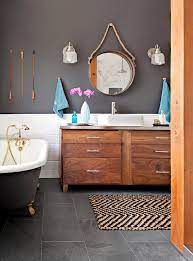 Achieve it with the kristine 60 double bathroom vanity set, 6 piece leaf philo stem set, and conte stained metal wall shelf. 28 Neutral Bathroom Ideas That Are Far From Boring Better Homes Gardens