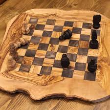 Handmade Olive Wood Chess Board Handcrafted Wooden Chess Set Hand Carved Rustic Chess Games Olivia Wood Chess Board Chess Board Wood Chess