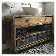 Dulwich Industrial Reclaimed Timber Bathroom Vanity Unit Wooden Bathroom Vanity Reclaimed Wood Bathroom Vanity Bathroom Wash Stands