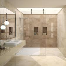 Lovely Range Of Brown And Cream Wall Tiles In A Large Modern Format The Agora Pattern Bathroom Feature Wall Brown Tile Bathroom Modern Bathroom Tile
