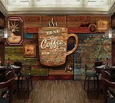 Cup of coffee in coffee shop, cafe, restaurant, indoor, meeting. Dropship Custom Mural Wallpaper Hd Hand Painted Vintage Cafe Background Wall Decorative Painting Coffee Shop Wallpaper Wallpapers Aliexpress