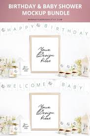 Party Decoration Mockup Bundle Birthday Mockup Baby Shower Etsy In 2020 Party Decorations Bunting Banner Baby Shower