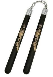 The gold nunchuck controller for the wii was made available as a reward through club nintendo in august of 2012 for 900 coins. Nunchaku 12 Heavy Hard Rubber With Gold Dragon Giri Martial Arts Supplies