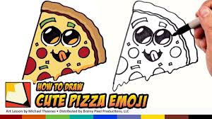 How To Draw Cute Food Pizza Emoji Draw Cartoon Pizza Step By Step For Beginners Bp Youtube Cute Food Cute Drawings Cute
