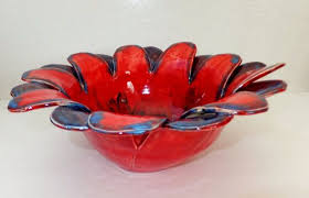 Large Red Decorative Fruit Bowl Serving Bowl Wild Crow Farm Pottery Decorative Bowls Bowl Ceramic Decor