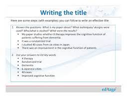 5 concepts you must master. How To Write An Effective Title And Abstract And Choose Appropriate K