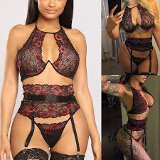 3pcs Sexy Lace Lingerie Adult Porno Bra Thong Garter Belt Underwear Set Hot  Erotic Costume Plus Size Lingerie Babydoll Sleepwear | AliExpress