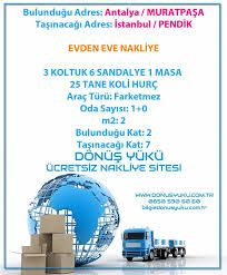 Antalya Istanbul Evden Eve Tasima Yuk Ilani 2020 Istanbul Ankara Teklif