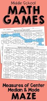 Measures Of Center Maze Median And Mode Middle School Math Math Games Middle School Mean Median And Mode