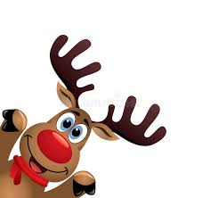 Xmas Drawing Of Funny Red Nosed Reindeer. Vector Stock Vector -  Illustration of animal, graphic: 102871131