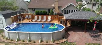 The average cost of an above ground pool with deck installed is $2,500 to $11,200 depending upon the size and height of the pool. Amazing Above Ground Pool Ideas And Design Deck Ideas Landscaping Hacks Toys Diy Maintena Swimming Pool Decks Best Above Ground Pool Pool Deck Plans